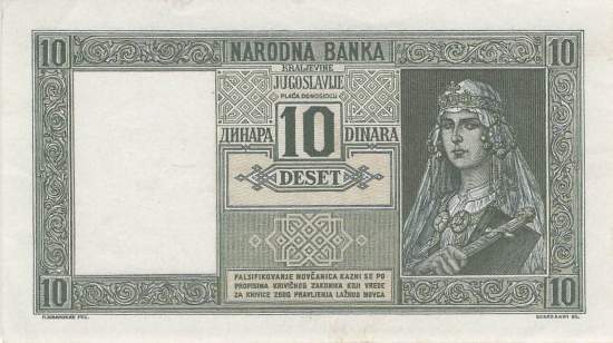 Jugoslawien p.35 10 Dinara 1939